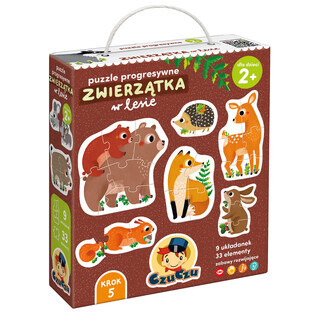 CzuCzu Animals in the forest, progressive puzzle for children, from 2 years old, 33 elements