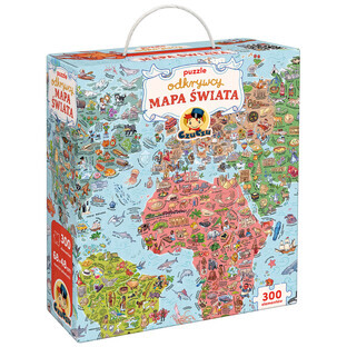 CzuCzu Puzzle esploratori Mappa del mondo, puzzle per bambini, da 7 anni, 300 elementi