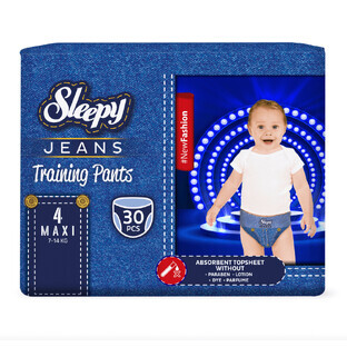 Couches bébé Jeans, Nr 4 Maxi, 7-14 kg, 30 pièces, Sleepy