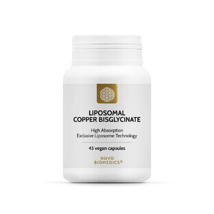 Bisglycinate de cuivre liposomal, 45 gélules, Novo Biomedics