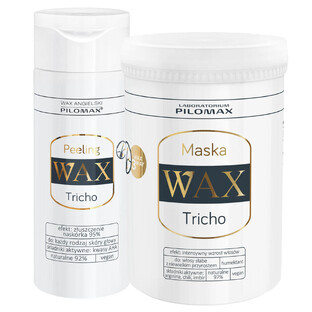 Wax Pilomax Tricho set, reinigende enzymatische scrub voor haar en hoofdhuid, 150 ml + haargroeiversnellend masker, 240 ml
