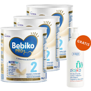 Set Bebiko Pro+ 2 Nutriflor Pro+, leche de continuación, a partir de 6 meses, 3 x 700 g + Ziajka, gel lavacabezas y corporal para niños, a partir de 6 meses, 400 ml gratis Set Bebiko Pro+ 2 Nutriflor Pro+, leche de continuación, a partir de 6 meses, 3 x 700 g + Ziajka, gel lavacabezas y corporal para niños, a partir de 6 meses, 400 ml gratis