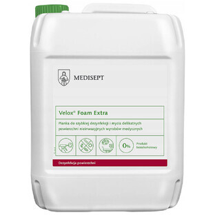Medisept Velox Foam Extra, mousse pour le nettoyage et la désinfection des surfaces, 5 l
