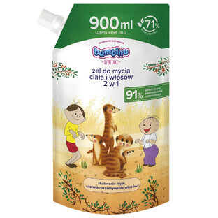 Bambino Kids, 2-in-1 Körper- und Haarwaschgel, Surykats, Brühe, 900 ml