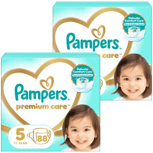 Pampers Premium Care set, luiers maat 5, 11-16 kg, 2 x 88 stuks