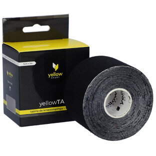 YellowSport YellowTape, kinesiotaping tape, black, 5 cm x 5 m