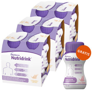 Set Nutridrink, preparato nutrizionale, gusto vaniglia, 12 x 125 ml + gusto fragola, 125 ml gratis