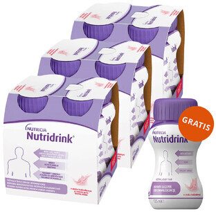 Set Nutridrink, formula nutrizionale, gusto fragola, 12 x 125 ml + 125 ml in omaggio