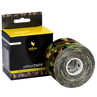 YellowSport YellowTape, bande de kinésithérapie, maroquin vert, 5 cm x 5 m