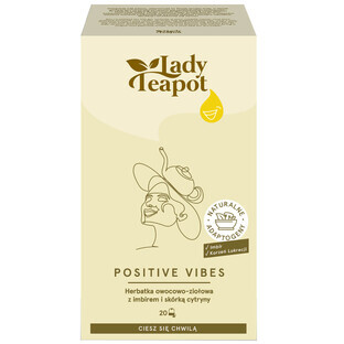 Lady Teapot Positive Vibes, tisane aux fruits et aux herbes, 20 sachets