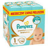 Pampers Premium Care, diapers size 1, 2-5 kg, 156 pieces