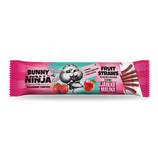 Cannucce di frutta Bunny Ninja, snack alla frutta, mela e lampone, 16 g