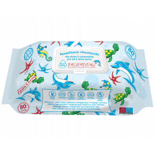 Testeo, wet wipes for babies and children from 1 day old, 99.8% water, 80 pieces