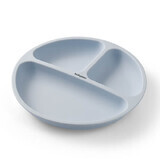 BabyOno, piattino in silicone con ventosa, blu, da 6 mesi, 1 pz.