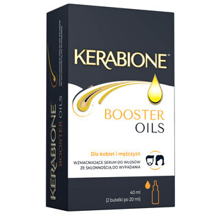 Kerabione Booster Oils, strengthening serum for hair prone to shedding, 2 x 20 ml