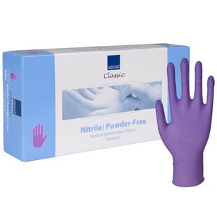 Abena, guantes de nitrilo, no estériles, sin polvo, violeta, talla L, 100 unidades