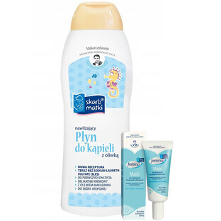 Set Skarb Matki, lotion de bain à l'huile d'olive pour bébés et enfants, dès les premiers jours de vie, 400 ml + pommade pour le soin des mamelons, 30 g