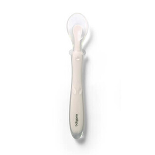 BabyOno, lingură din silicon flexibil, bej, de la 6 luni, 1 buc