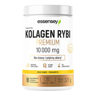 Essensey Premium Fish Collagen 10000 mg, mango-portocaliu, 321 g
