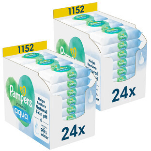 Pampers Harmonie Aqua set, vochtige doekjes, 2 x (24 x 48 stuks)