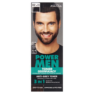 Joanna Power Men, tonico desquamante, 02 marrone scuro, 80 g