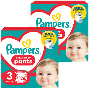 Pampers Pants set, pannolini, taglia 3, 6-11 kg, 2 x 128 pezzi