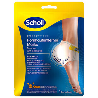 Scholl Expert Care, Mască exfoliantă pentru călcâie cu acizi AHA, 1 pereche