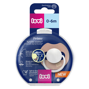 Lovi Prime, pacifier, silicone, dynamic, Blush Glow, 34/436, 0-6 months, 1 piece