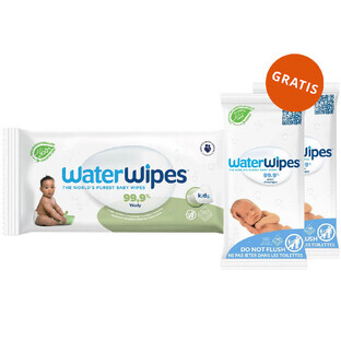 WaterWipes Soapberry Bio, wet wipes, water with soapberry extract, from birth, 60 pieces + WaterWipes Bio, 2 x 10 pieces free