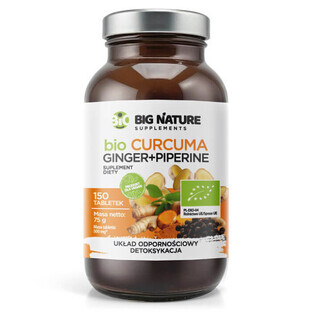 Big Nature Bio Curcuma Zenzero + Piperina, 150 compresse