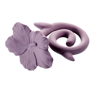 Natruba, mordedor de caucho natural, flor de hawaii, desde el nacimiento, 1 pieza