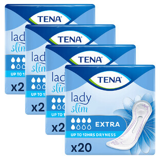 Set Tena Lady Slim, Spezialbinden, Extra, 4 x 20 Stück