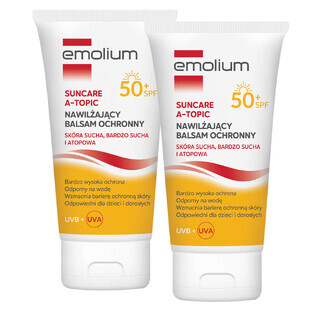 Lote Emolium A-Topic Suncare, loción protectora hidratante, FPS 50+, 2 x 150 ml