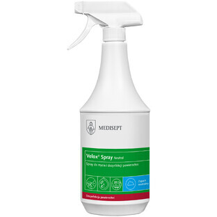 Medisept Velox Spray Neutre, spray pour le nettoyage et la désinfection des surfaces, 1 L