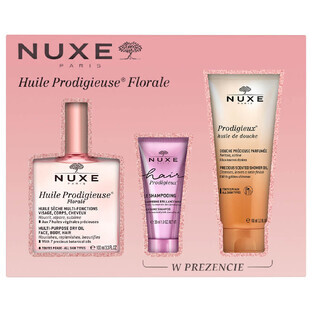 Nuxe Huile Prodigieuse Florale set, droge olie, 100 ml + shampoo, 30 ml + douche olie, 100 ml