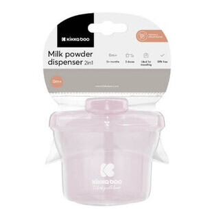 Récipient compartimenté pour le lait en poudre ou les snacks, 240 ml, Light Pink, Kikka Boo