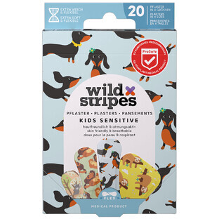 Wild Stripes Kids Sensitive, Tiritas de animales para niños, 20 piezas