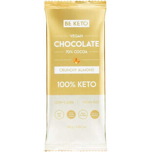 Cioccolato Vegano Keto con Olio MCT - Mandorla Croccante 80g BeKeto