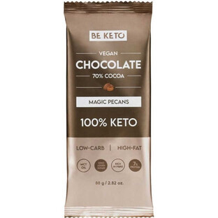 Cioccolato Vegano Keto con Olio MCT - Pecan 80g BeKeto