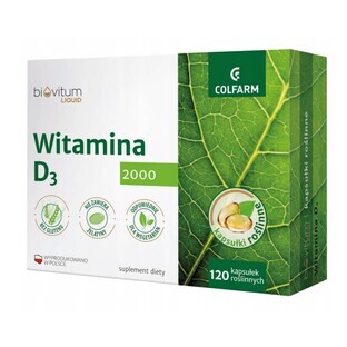 Biovitum Liquid Vitamin D3 2000, 120 capsules