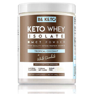 Isolat de protéines céto avec MCT - noix de coco et chocolat blanc 300g BeKeto