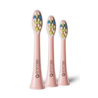 Oromed ORO-SONIC NEXT pink sonic toothbrush tips, 3 pieces.