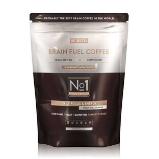 Cafea solubilă - Brain Fuel (ulei MCT și coamă de leu) - Vanilie franceză 250g BeKeto