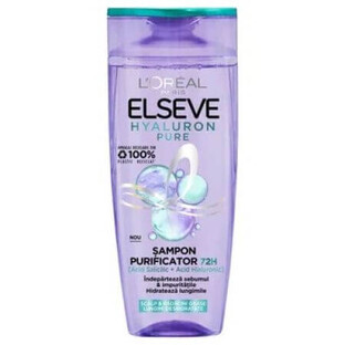 Hyaluron Pure Shampooing purifiant pour cuir chevelu gras, 400 ml, Elseve