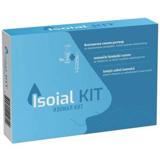 Kit solución salina para congestión nasal + nebulizador nasal Isoial, 15 viales x 5 ml