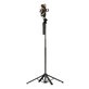 Selfie stick WH181D-Y1S telescopisch 1,75 m statief van aluminiumlegering met dubbel licht en telefoonhouder - zwart