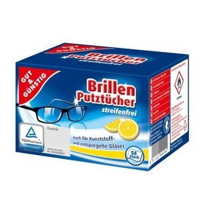 Gut amp; Gunstig, Eyeglass Cleaning Wipes, lemon, 54 pieces