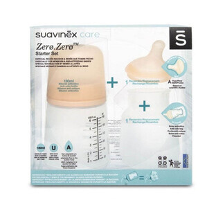 Suavinex Zero 180 ml zuigfles + speen maat A + siliconen zakje verpakking 180ml