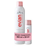 Spray visage à l'eau minérale naturelle, 300 ml + 50 ml, Evian