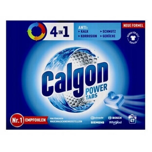 Calgon Power Tabs Pastiglie per la decalcificazione della lavatrice, 47 pezzi